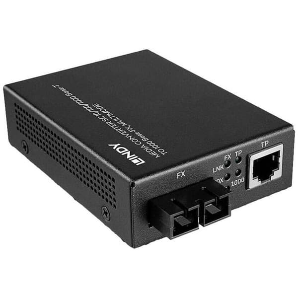 Médiaconverter - Lindy - 100Mb LAN - 10Base-T, 1000Base-FX - Optisk - Upp till 550 m