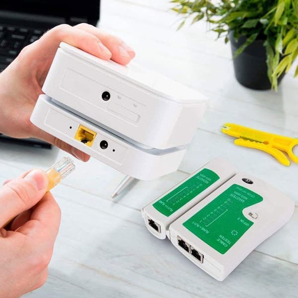 Nätverkskabel Nätverkstestare - 12-delad nätverksverktygssats - för installation och reparation av datorer och Ethernet-kablar
