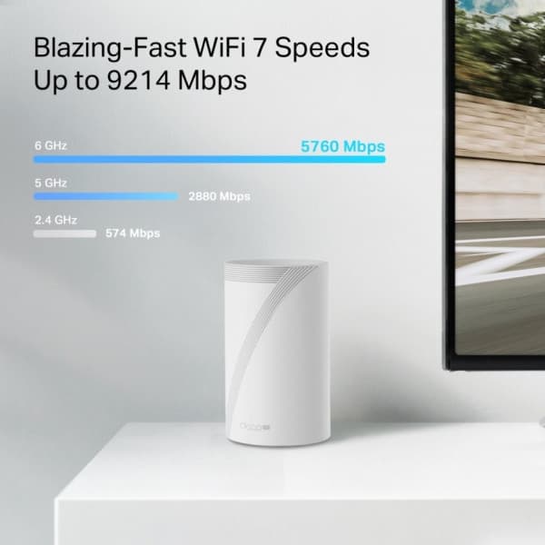 TP-LINK Deco BE65-5G Tri-Band 5G/4G/3G-modem och WiFi 7-basstation