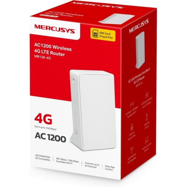 Mercusys MB130 4G LTE-modeemi ja WiFi-tukiasema