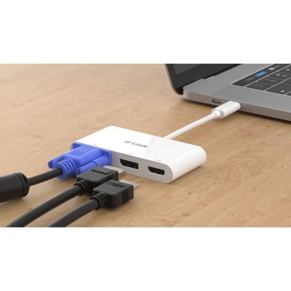 3-i-1 USB-C-adapter - D-Link - DUB-V310 - HDMI 4K - DisplayPort 4K - VGA 1080p