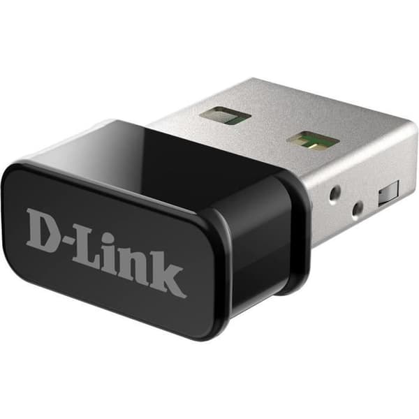 D-Link DWA-181 trådlös AC1300 MU-MIMO Dual-Band Nano USB-adapter - Hastighet upp till 1300 Mbps - 802.11 a/b/g/n/ac Wave 2 Svart
