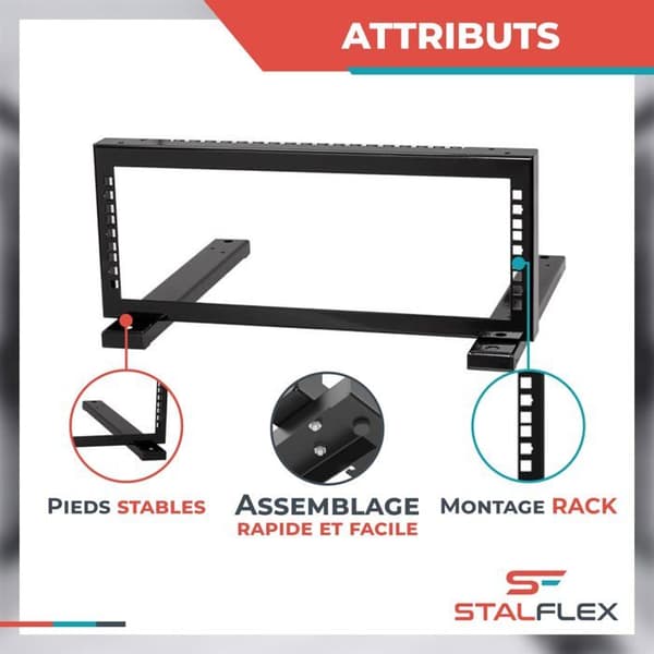 Nätverksserver Stalflex - STR19-3U-B - RACKSTÖD