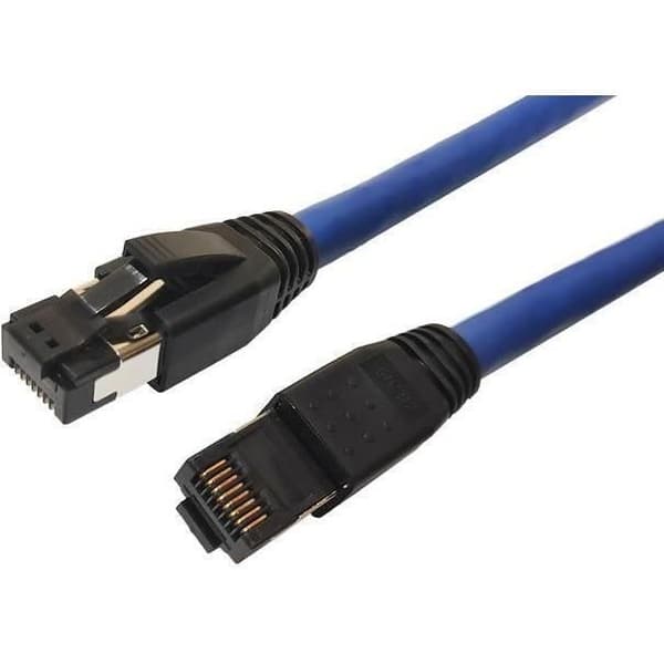 MicroConnect - Patch-Kabel - RJ-45 (M) till RJ-45 (M) - 1,0m - S/FTP - CAT 8.1 - halogenfrei, ohne Haken - Blau () -
