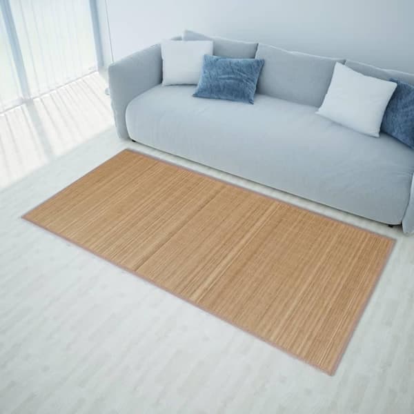 vidaXL gulvtæppe 80x200 cm rektangulært bambus brun