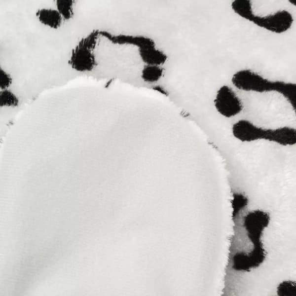 vidaXL Leopardteppe plysj 139 cm hvit