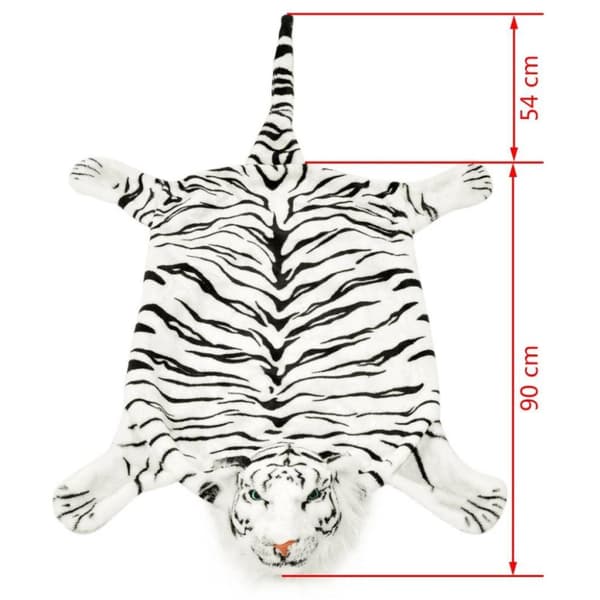 vidaXL Tiikerimatto plyysi 144 cm Valkoinen