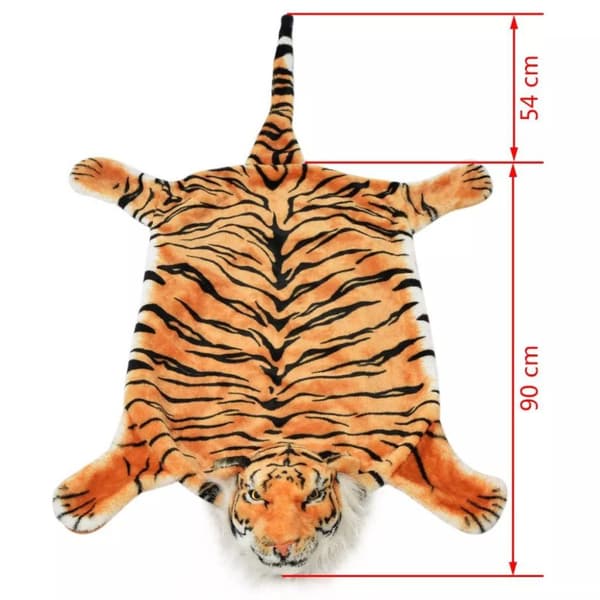 vidaXL tigertæppe plys 144 cm brun