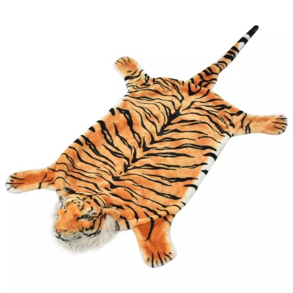 vidaXL tigertæppe plys 144 cm brun