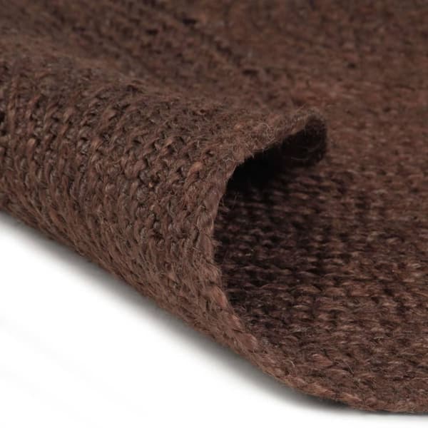 vidaXL Håndlaget juteteppe rundt 120 cm brun