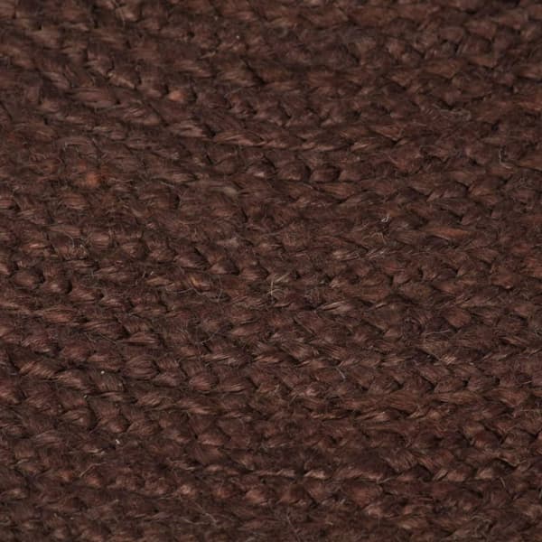 vidaXL Handgjord jutematta rund 90 cm brun