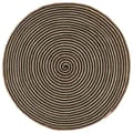 Miniatyrbilde 1 av 5: vidaXL Håndlaget juteteppe med spiral-design svart 120 cm