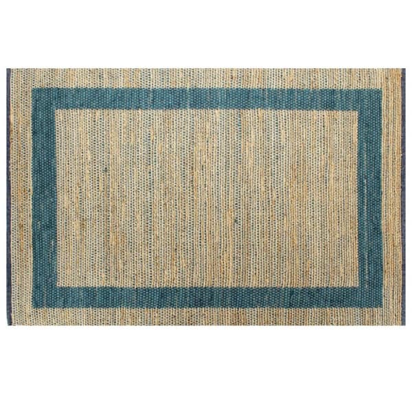 vidaXL Håndlaget teppe jute blå 120x180 cm