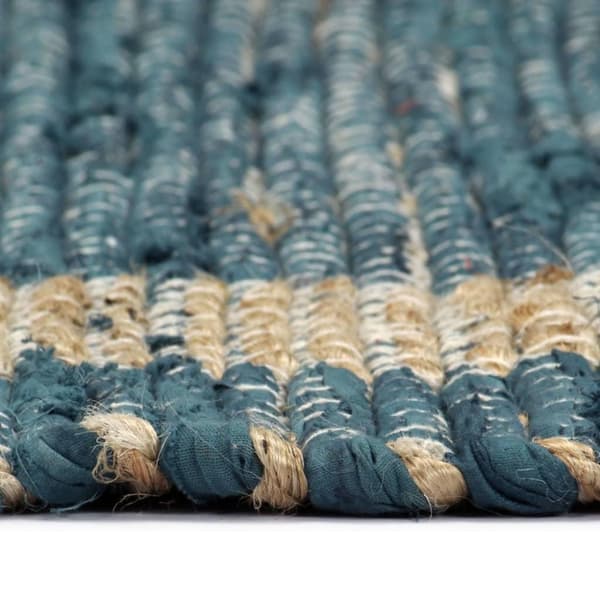vidaXL Håndlaget teppe jute blå 120x180 cm