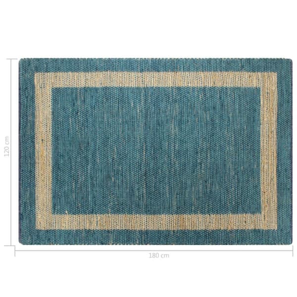 vidaXL Håndlaget teppe jute blå 120x180 cm