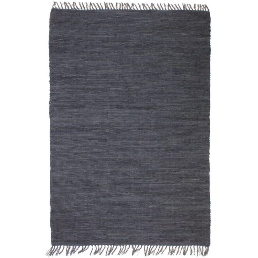 vidaXL Handvävd matta Chindi bomull 120x170 cm antracit
