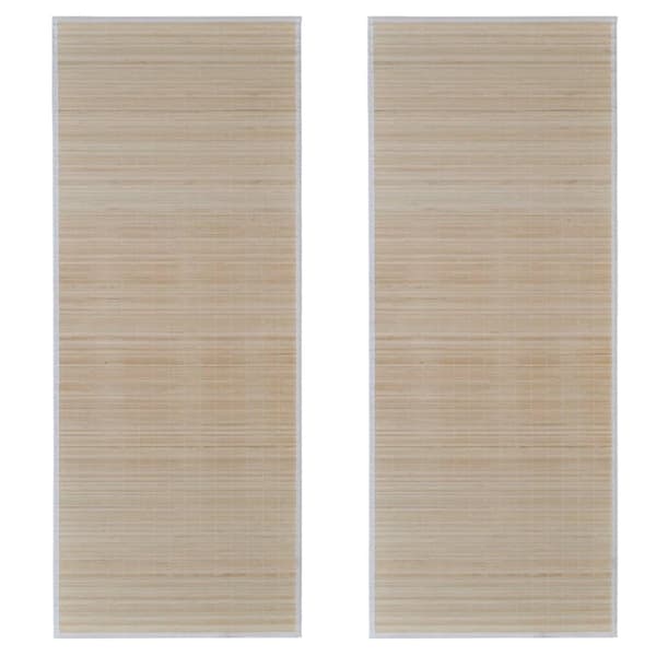 vidaXL Tepper i naturlig bambus rektangulær 2 stk 120x180 cm