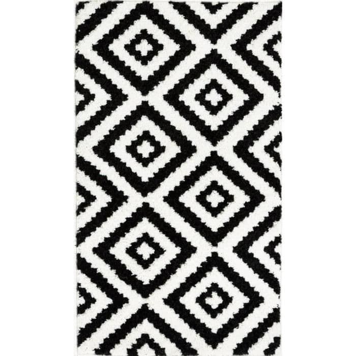 TAVLA Moderne gangtæppe - 60 x 110 cm - 100% krøllet polypropylen - Sort