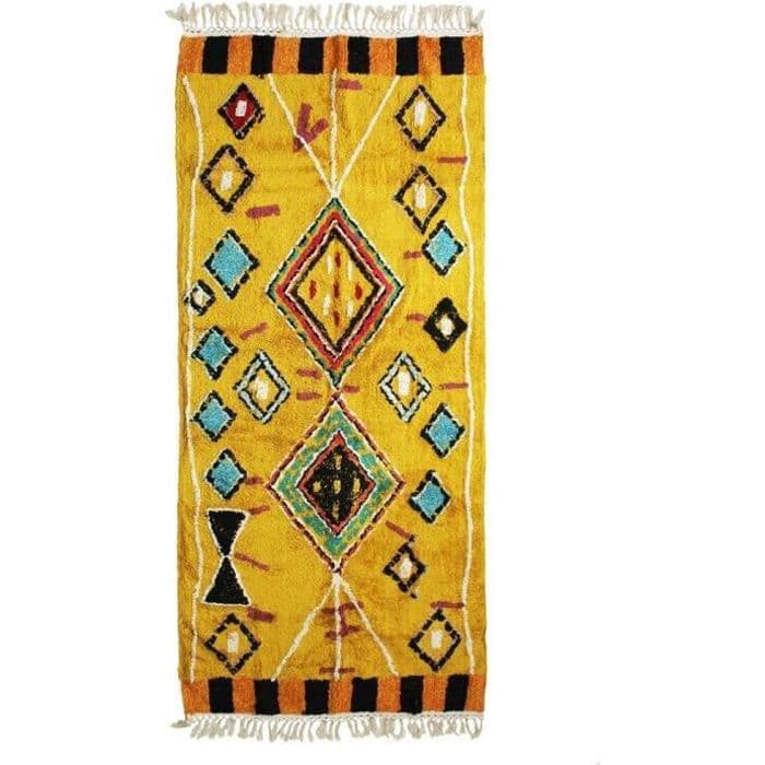 Berbere Farvetæppe - 80 x 180 cm - Gul