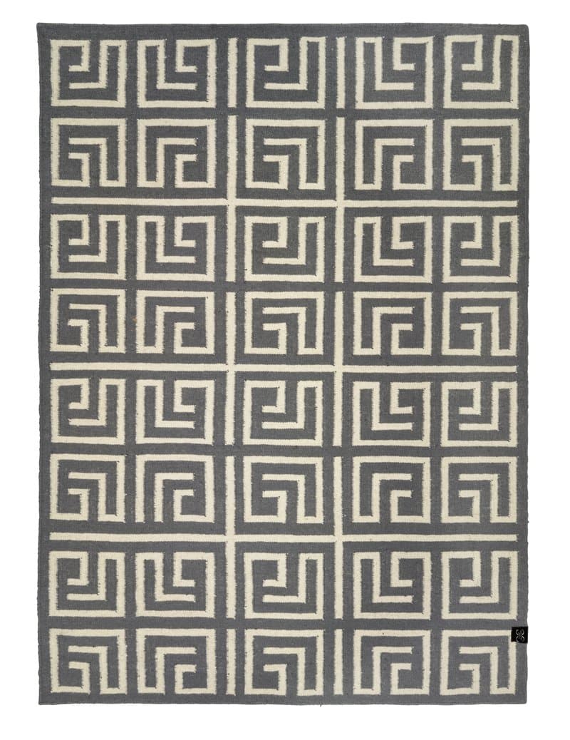 Rea Handvävd Ullmatta Labyrinth Titanium 170x230cm