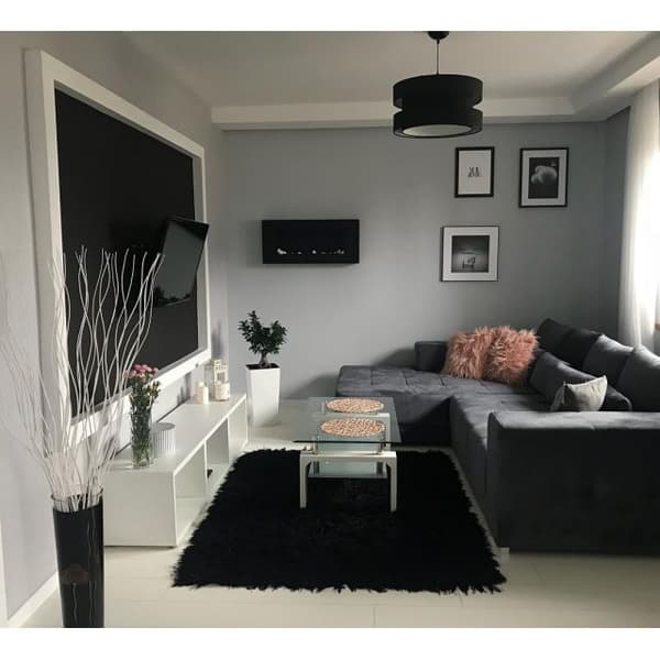 Tæppe LOVE SHAGGY design 93600 sort, 60x110 cm