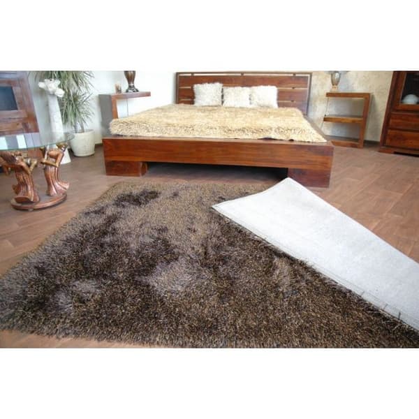 Tæppe LOVE SHAGGY design 93600 sort / brun, 160x230 cm