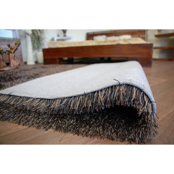 Tæppe LOVE SHAGGY design 93600 sort / brun, 160x230 cm