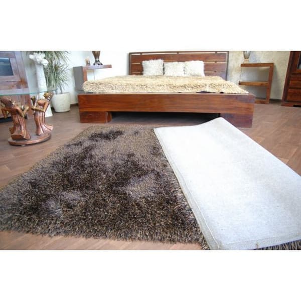 Tæppe LOVE SHAGGY design 93600 sort / brun, 160x230 cm