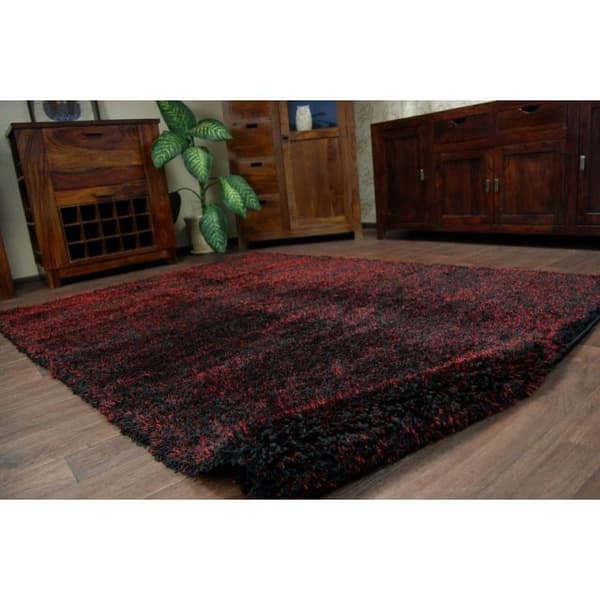 Tæppe SHAGGY NARIN P901 sort rød, 180x270 cm
