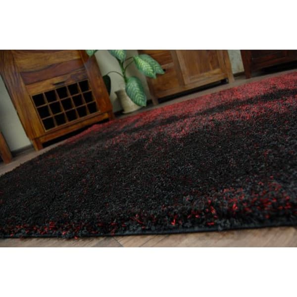 Tæppe SHAGGY NARIN P901 sort rød, 180x270 cm