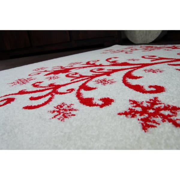Tæppe XMAS - F788 fløde/rød, 80x150 cm