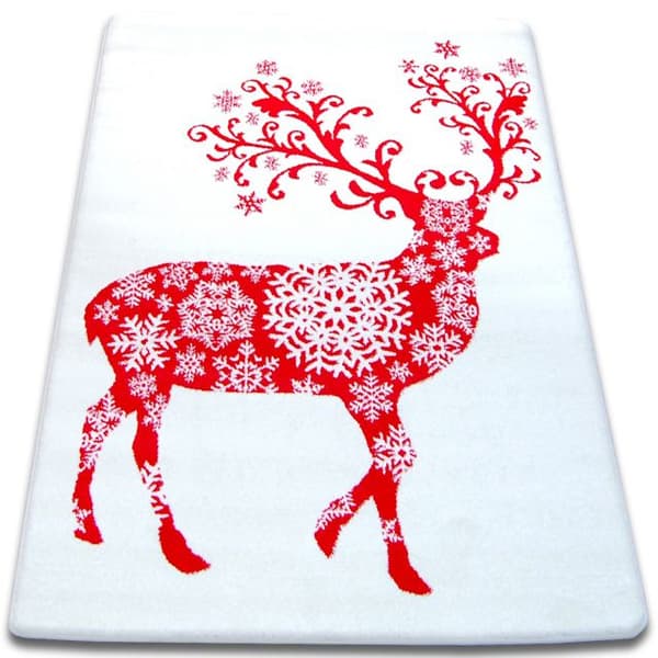 Tæppe XMAS - F788 fløde/rød, 80x150 cm