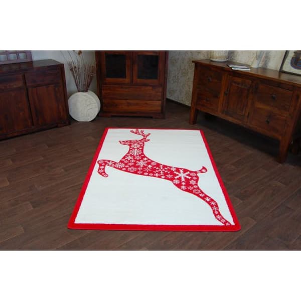 Tæppe XMAS - F790 fløde/rød, 80x150 cm