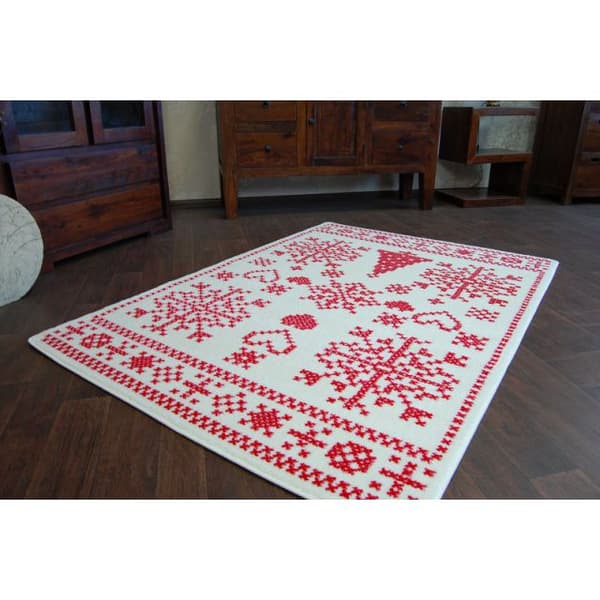 Matto XMAS - F791 kerma/punainen, 80x150 cm