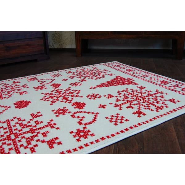 Matto XMAS - F791 kerma/punainen, 80x150 cm