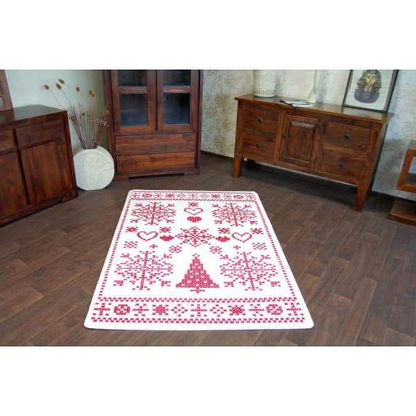 Matto XMAS - F791 kerma/punainen, 80x150 cm