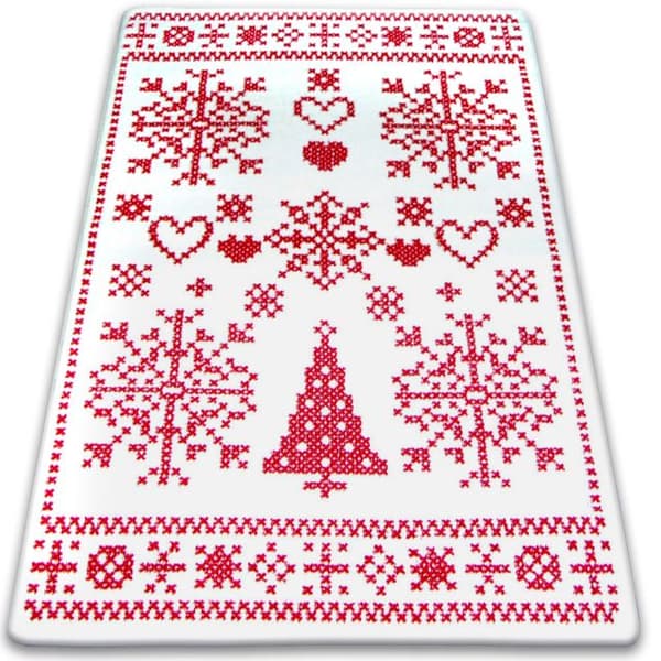 Matto XMAS - F791 kerma/punainen, 80x150 cm