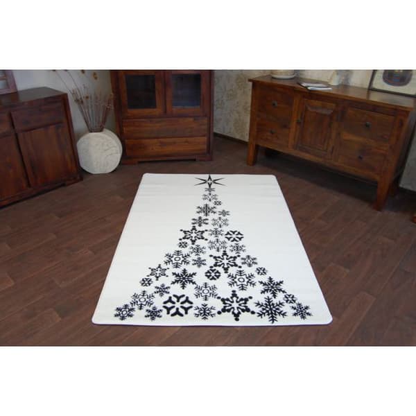 Tæppe XMAS - F792 fløde/sort, 80x150 cm