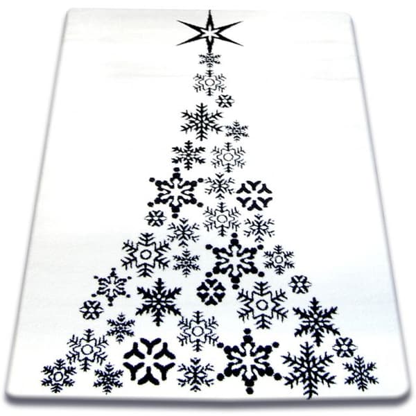 Tæppe XMAS - F792 fløde/sort, 80x150 cm