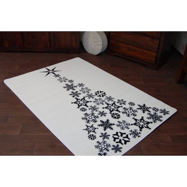 Tæppe XMAS - F792 fløde/sort, 100x170 cm