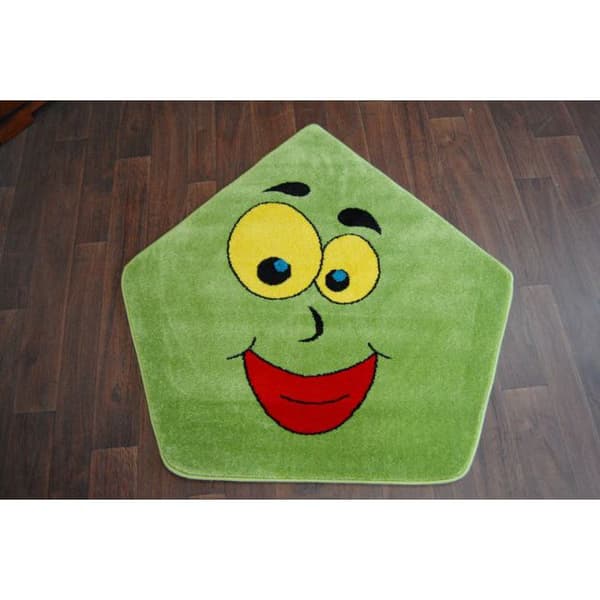 Matto PAINT pentagon - 1553 vihreä, cirkel 80 cm