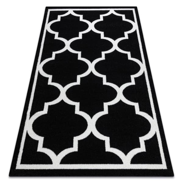 Matta SKETCH - F730 svart/kräm trellis, 240x330 cm