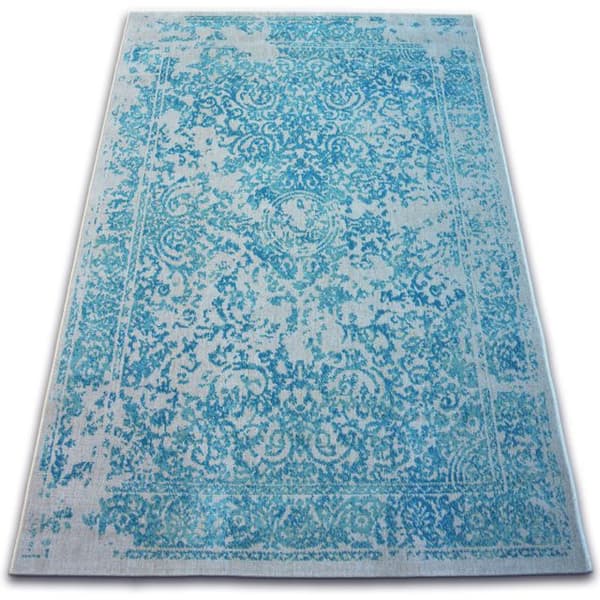 Matta VINTAGE 22208/054 turkos / grädde classic rosette, 140x200 cm