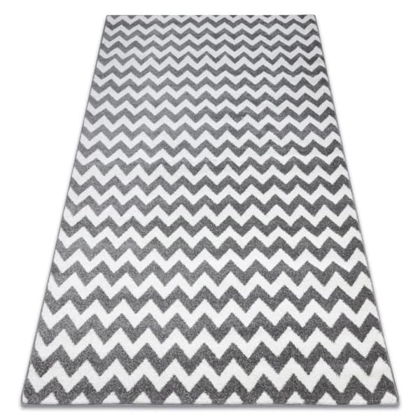 Matta SKETCH - F561 grå/vit - Zigzag, 140x190 cm