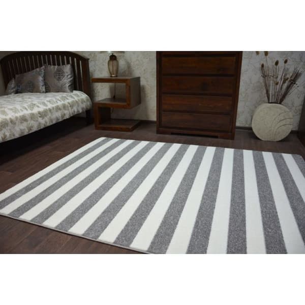 Matta SKETCH - F758 grå/vit - Striped, 120x170 cm