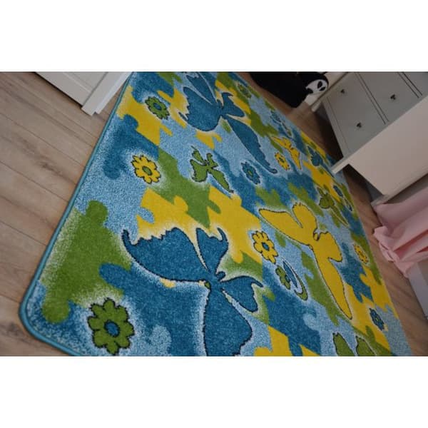 Lasten Matto Perhonen sininen C429, 160x220 cm