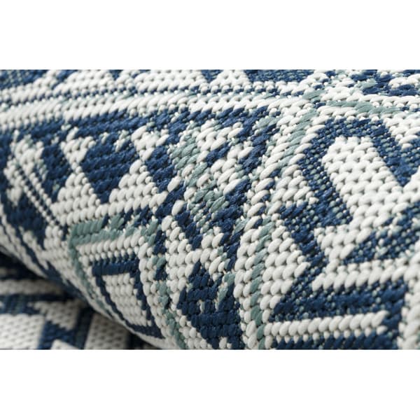 Sisaltæppe SISAL COLOR 19247/699 Firkanter Roma Fliser blå, 200x290 cm