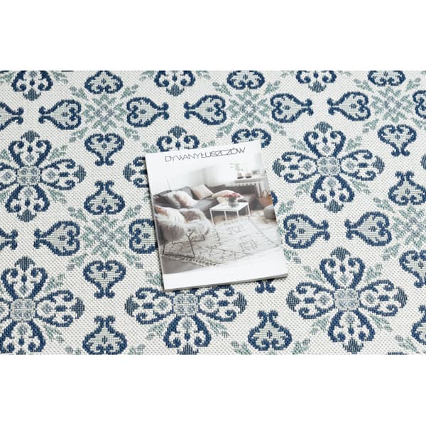 Matta COLOR 19246/969 SISAL Flowers Vit, 200x290 cm
