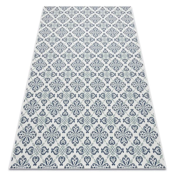 Matta COLOR 19246/969 SISAL Flowers Vit, 200x290 cm