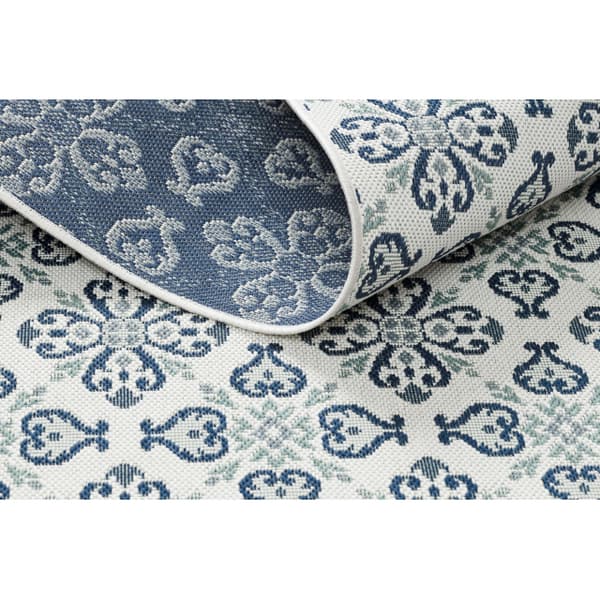 Matta COLOR 19246/969 SISAL Flowers Vit, 80x150 cm